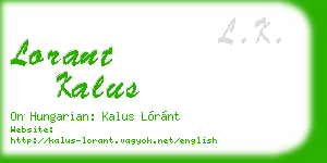 lorant kalus business card